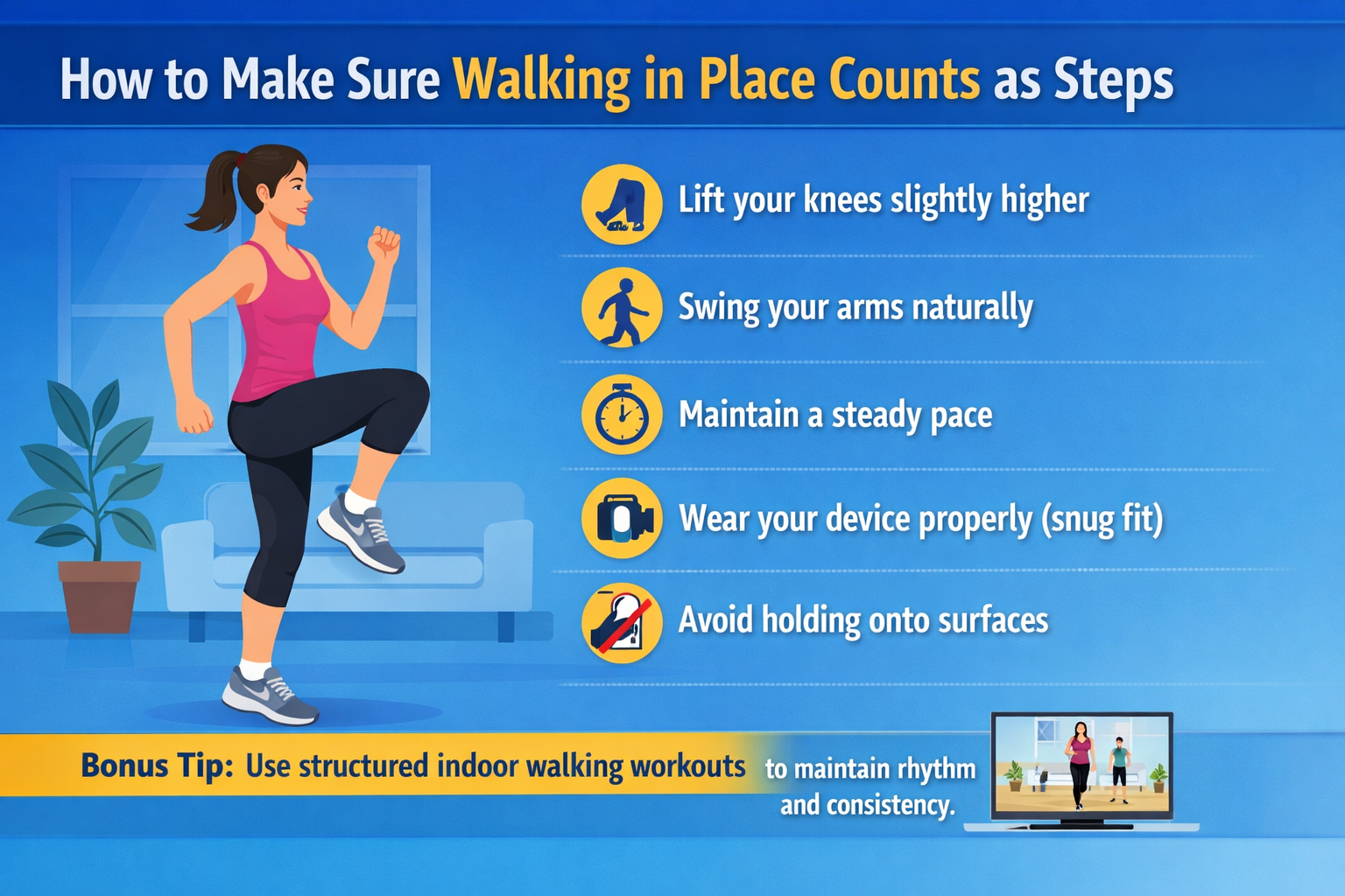How to walk in place effectively
