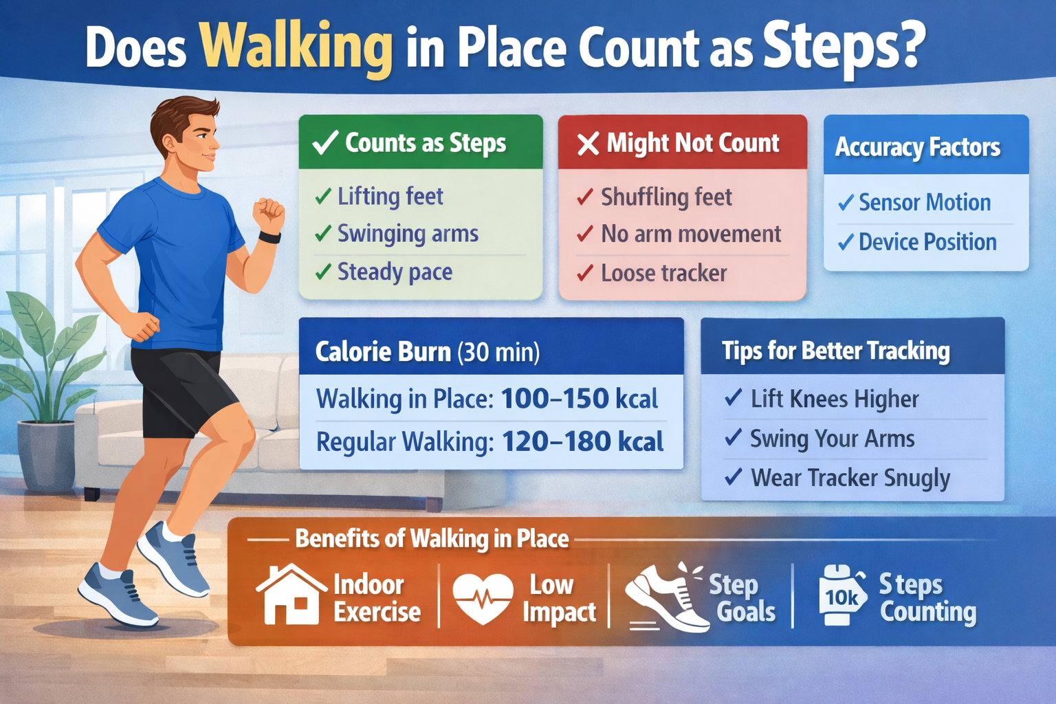 Walking in place_ step tracker tips