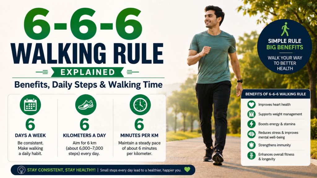 6-6-6 Walking Rule Explained Benefits, Daily Steps & Walking Time