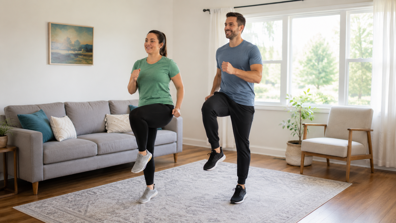 Marching in Place easy workout for weight loss