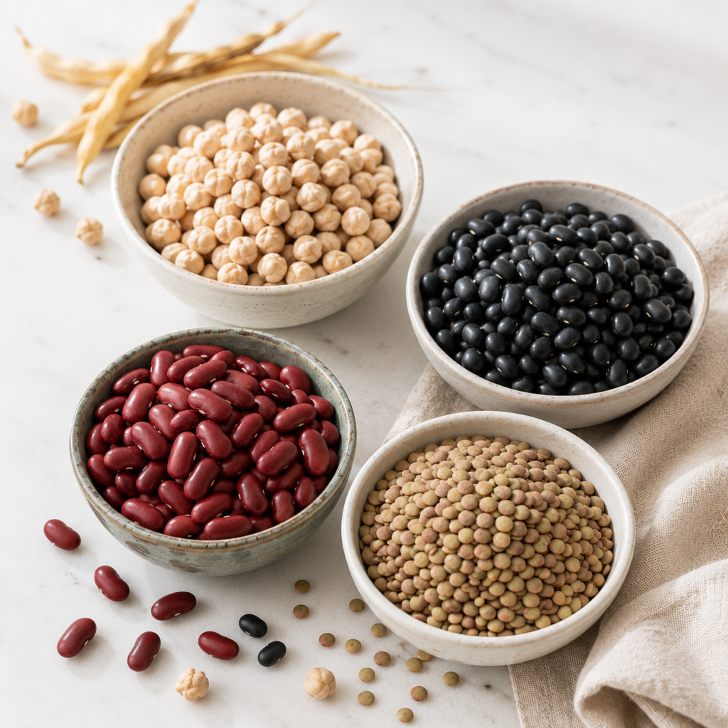 Legumes are excellent after 60 because they give you plant protein, fiber, magnesium, potassium, and B vitamins.