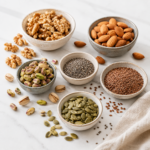 Nuts and seeds are helpful after 60 because they give you healthy fats, protein, fiber, magnesium, zinc, and antioxidants.
