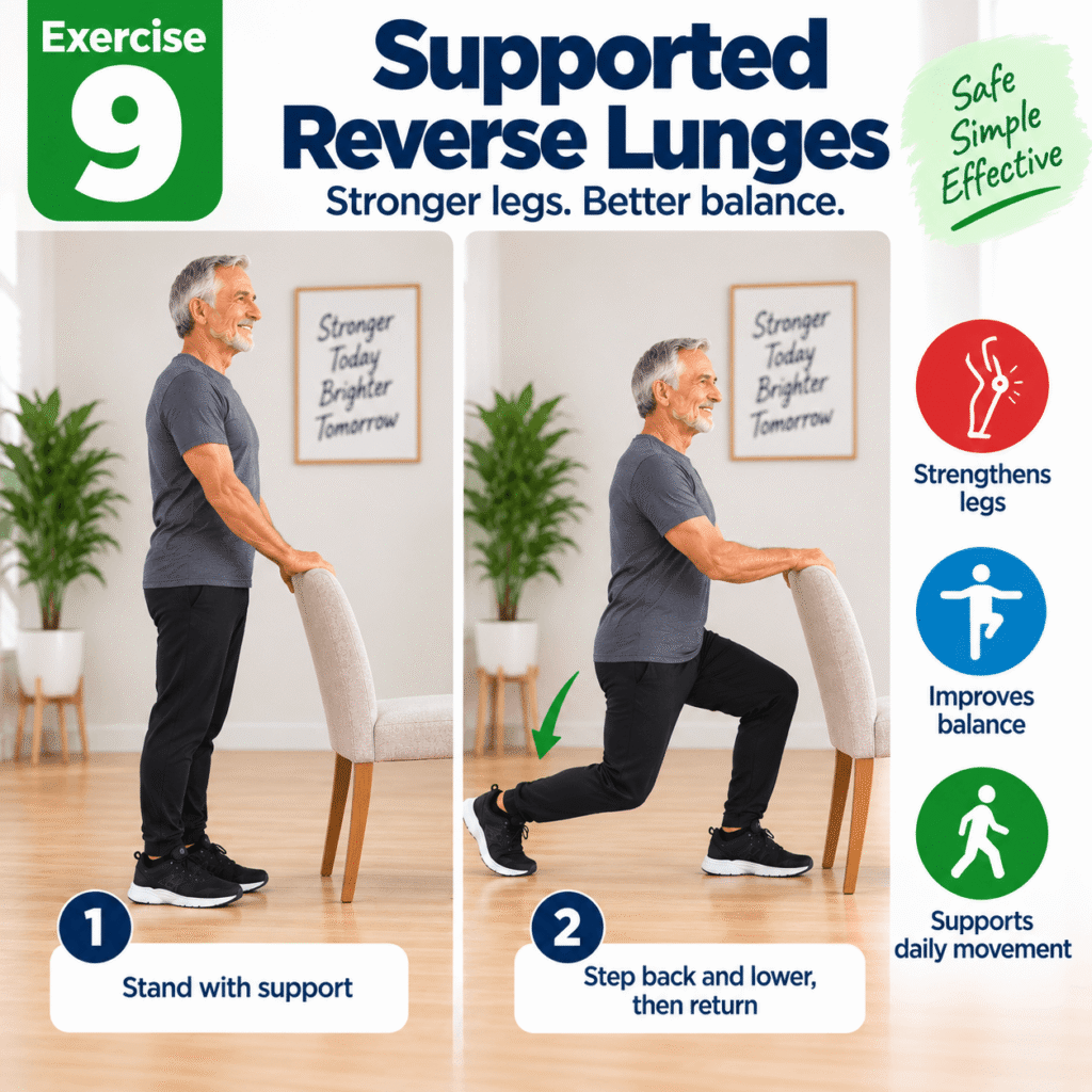 9. Supported Reverse Lunges