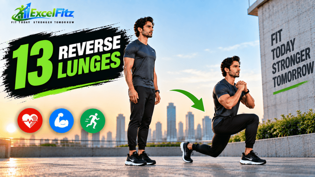 Reverse lunges train the legs and glutes one side at a time while also challenging balance and trunk control.